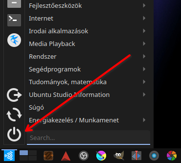 {Kattintás a kikapcsoló ikonra}